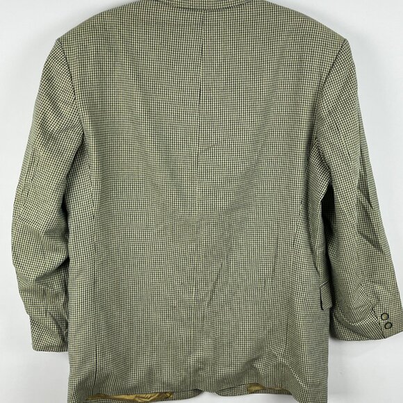 Stones Classics Blazer Jacket Size 42 Beige Green Houndstooth 2 Button Single Br - Picture 6 of 9